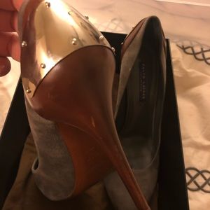 New in box Ralph Lauren Vileene wood heel 8.5